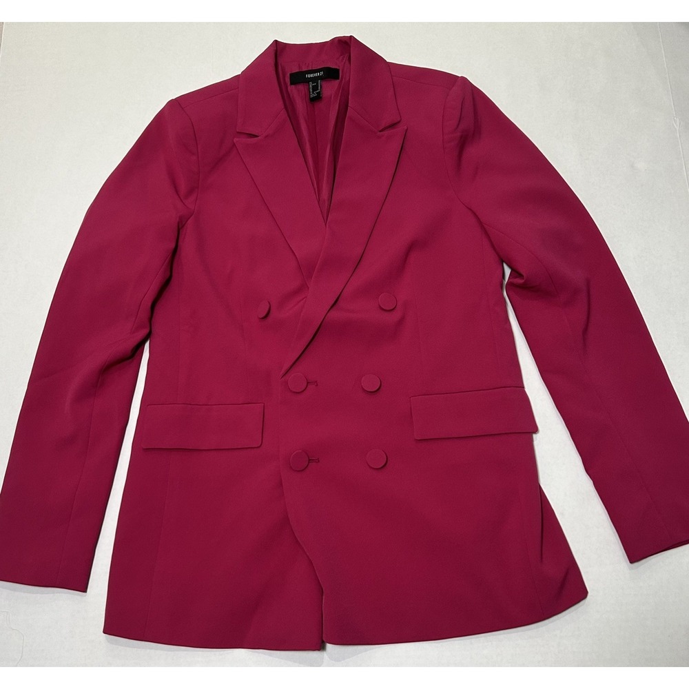 Forever 21 Solid Pink/Purple Blazer Jacket Long Sleeve. Medium